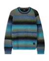 Ps By Paul Smith Blue Faded Stripe Merino Wool-blend Sweater Green In Multi
