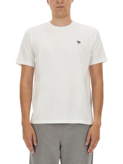 Ps By Paul Smith Regular Fit Organic Cotton T-shirt In White