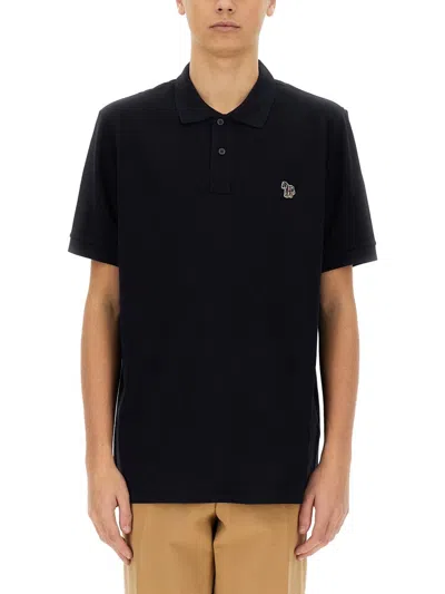 Ps By Paul Smith Ps Paul Smith Slim Fit Polo Shirt In Organic Cotton In Black