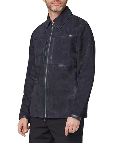 Ps By Paul Smith Regular Fit Suede Jacket In Blue