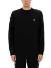 Ps By Paul Smith Black Zebra Logo Knitted Cotton Sweater
