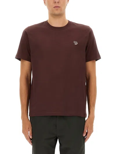 Ps By Paul Smith Regular Fit T-shirt In Brown