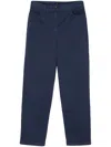 Ps By Paul Smith Logo-patch Organic Cotton-blend Trousers In Blue