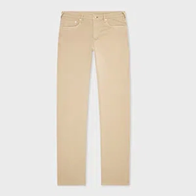 Ps By Paul Smith Relaxed Tapered-fit Beige Stretch Cotton-twill Jeans Brown In Neutral