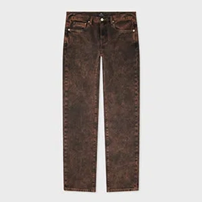 Ps By Paul Smith Relaxed Tapered-fit Black And Brown Overdyed Jeans