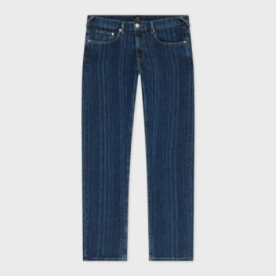 Ps By Paul Smith Relaxed Tapered-fit Laser Stripe Jeans Blue