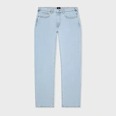 Ps By Paul Smith Relaxed Tapered-fit Light Wash Recycled Cotton-blend Jeans Blue