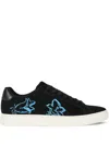 Ps By Paul Smith Black Suede 'rex' Embroidery Trainers In Black