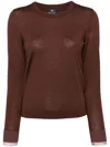 Ps By Paul Smith Ribbed-edge Wool-blend Jumper In Brown