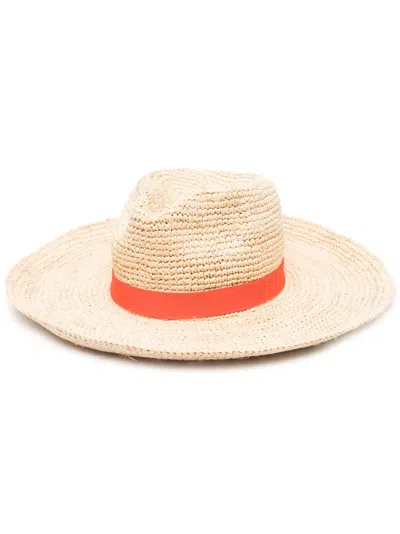 Ps By Paul Smith Ribbon-band Straw Fedora Hat In Neutrals