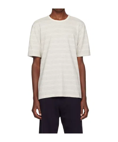 Ps By Paul Smith Round Collar Striped T-shirt In White
