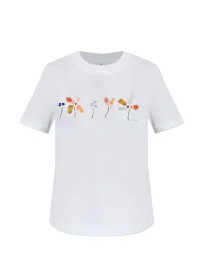 Ps By Paul Smith Row Of Flowers T-shirt In White