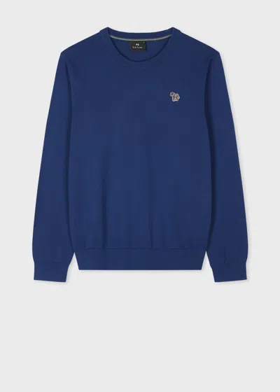Ps By Paul Smith Royal Blue Organic Cotton Zebra Logo Sweater