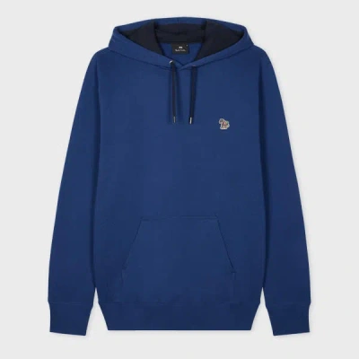 Ps By Paul Smith Royal Blue Zebra Logo Organic Cotton Hoodie