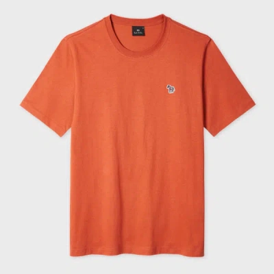 Ps By Paul Smith Rust Organic Cotton Zebra Logo T-shirt Orange