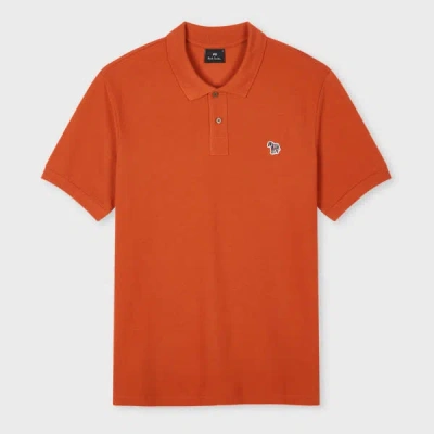 Ps By Paul Smith Rust Organic Cotton Zebra Polo Shirt Orange