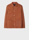 Ps By Paul Smith Rust Stretch Cotton-twill Embroidered Stripe Chore Jacket Brown