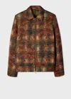 Ps By Paul Smith Rust Textured Check Zip Jacket In Multi
