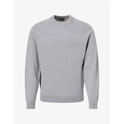 Ps By Paul Smith S By Paul Smith Mens Crewneck Merino-wool Jumper Grey Melange In Yellow