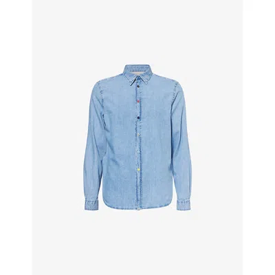 Ps By Paul Smith S By Paul Smith Mens Mid-wash Tailored-fit Denim Shirt Light Base