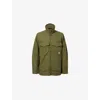 Ps By Paul Smith S By Paul Smith Mens Olive Green High-neck Patch-pocket Cotton-blend Jacket