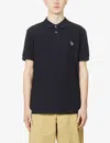 Ps By Paul Smith S By Paul Smith Mens Dark Navy Zebra-embroidered Cotton-piqué Polo Shirt In Dark Navy