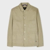 Ps By Paul Smith Sage Green Cotton-linen 'broad Stripe Zebra' Work Jacket In Green