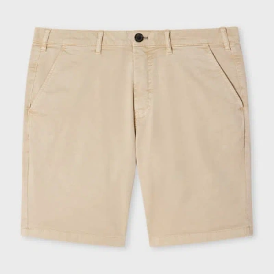 PS BY PAUL SMITH SAND COTTON-TWILL 'BROAD STRIPE ZEBRA' SHORTS BROWN