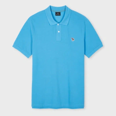 Ps By Paul Smith Sea Blue Organic Cotton Zebra Polo Shirt