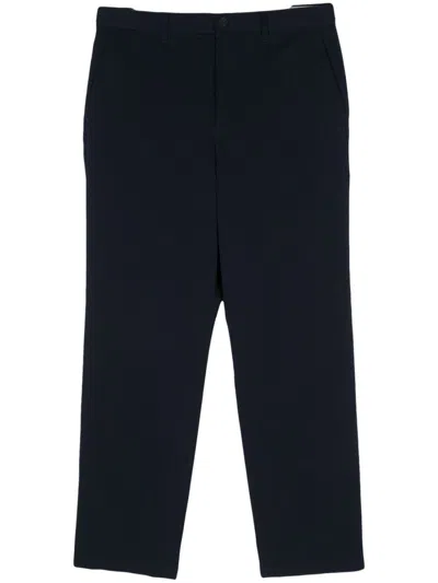 Ps By Paul Smith Checked Tapered Trousers In Blue