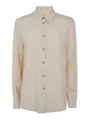 Ps By Paul Smith Spread-collar Crepe Shirt In Blanco