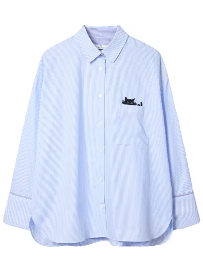 Ps By Paul Smith Shirt With Embroidery In Blue
