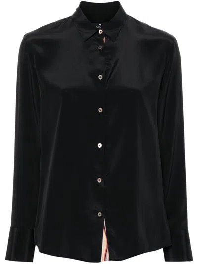 Ps By Paul Smith Ps Paul Smith Swirl Spray Shirt In Black