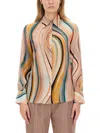 Ps By Paul Smith Ps Paul Smith Swirl Curved Hem Shirt In Multicolour