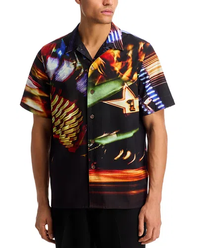 Ps By Paul Smith Short Sleeve Button Front Camp Shirt In Multi