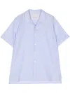 Ps By Paul Smith Short-sleeve Cotton Blend Shirt In Blue