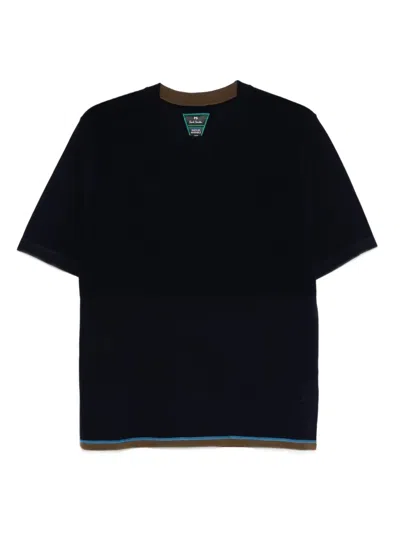 Ps By Paul Smith Short-sleeve Wool Sweater In Black