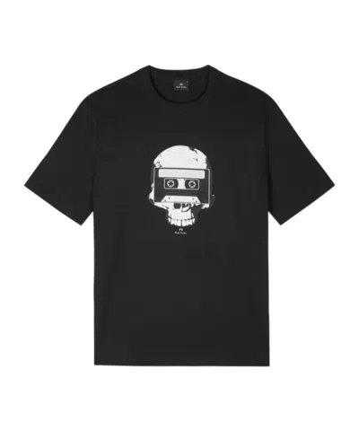 Ps By Paul Smith Skull Tape Print T-shirt In Black