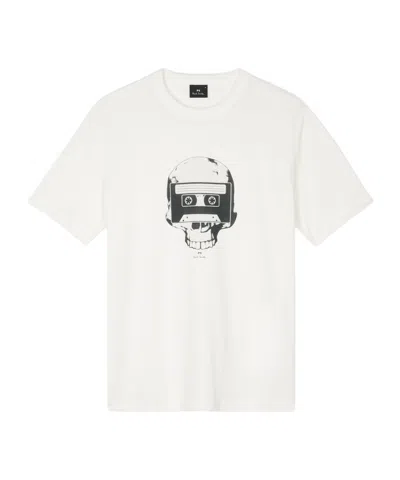 Ps By Paul Smith "tape Skull" T-shirt In White