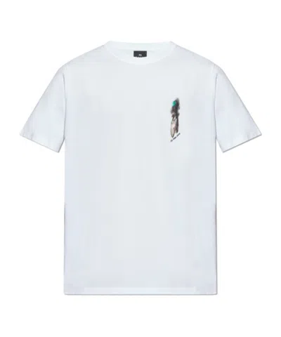 Ps By Paul Smith Cyclist Silhouette Cotton T Shirt In White