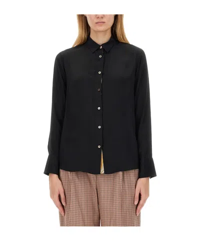 Ps By Paul Smith Ps Paul Smith Swirl Spray Shirt In Black