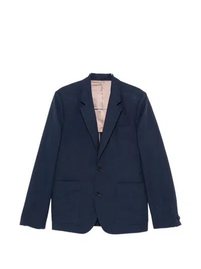 Ps By Paul Smith Single-breasted Patch-pocket Blazer In Blue