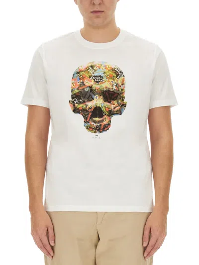 PS BY PAUL SMITH SKULL PRINT T-SHIRT