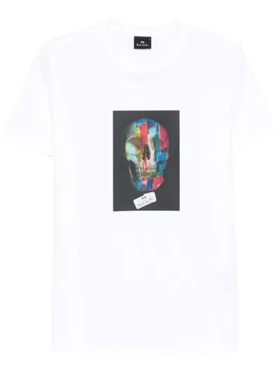Ps By Paul Smith Skull-print T-shirt In White