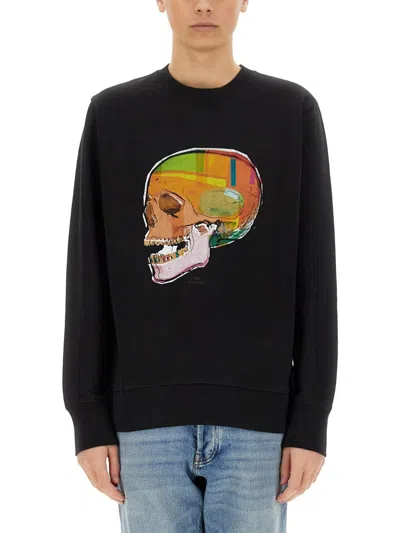 PS BY PAUL SMITH SKULL SKETCH PRINT SWEATSHIRT