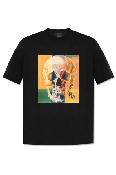 Ps By Paul Smith Mens  Skull Square Short-sleeve Cotton-jersey T-shirt In Black