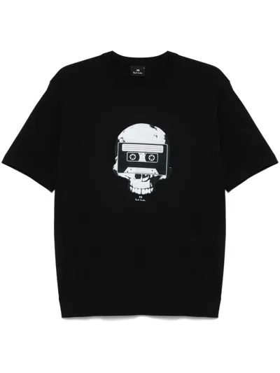 PS BY PAUL SMITH SKULL-TAPE-PRINT T-SHIRT