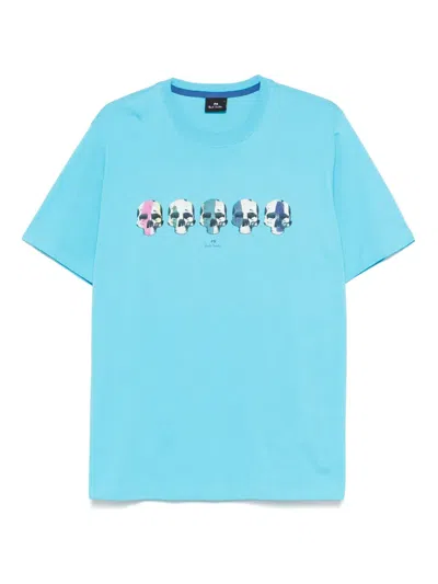 Ps By Paul Smith Skulls-print T-shirt In Blue
