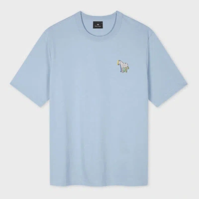 Ps By Paul Smith Sky Blue '3d Zebra' Print T-shirt