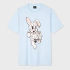 Ps By Paul Smith Mens Reg Fit Ss T Shirt Bunny Blue In Blue
